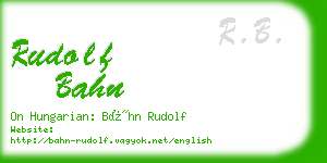 rudolf bahn business card